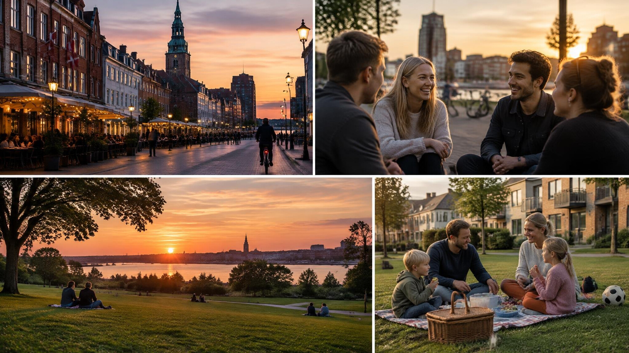 evening street in aalborg