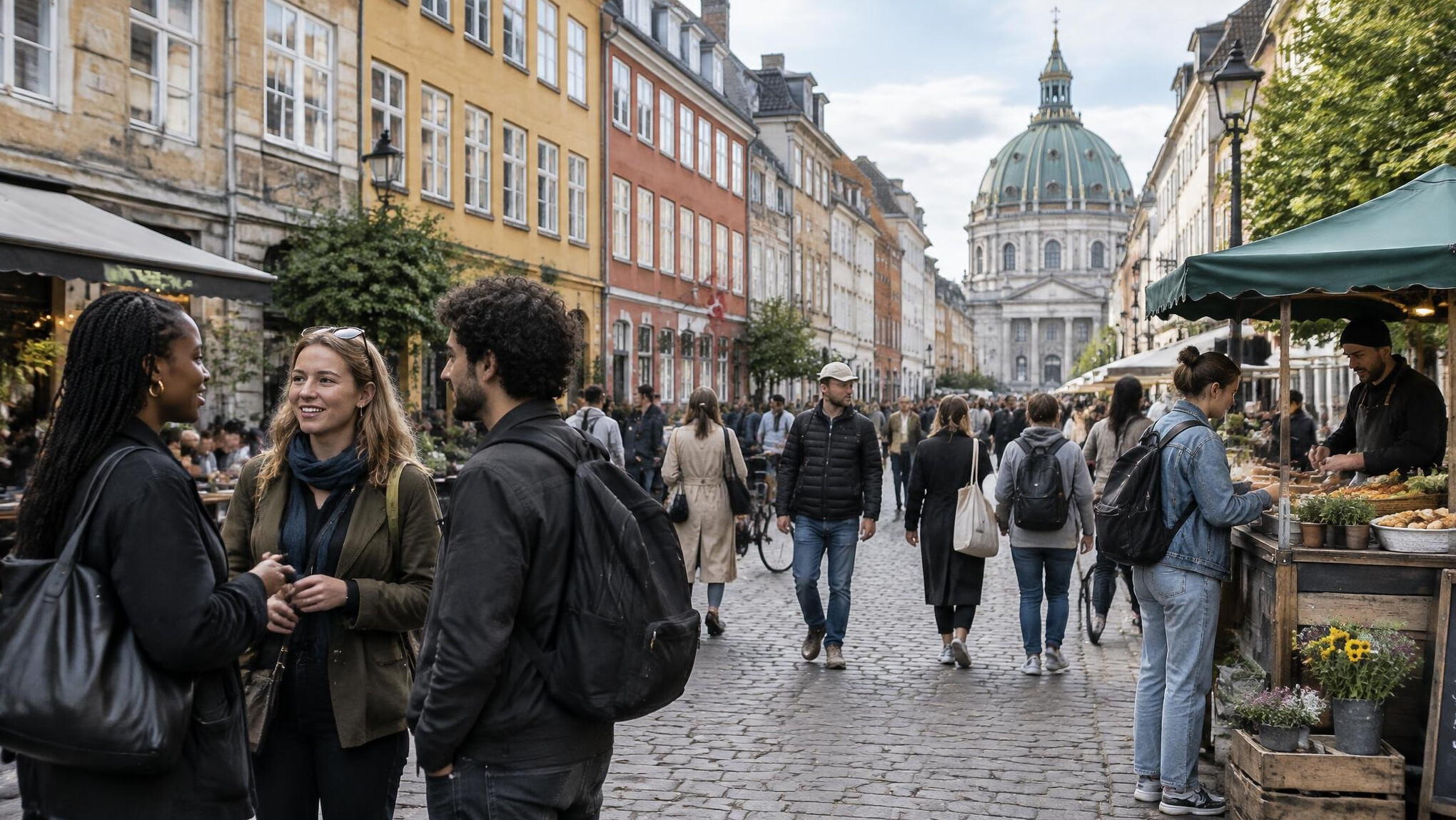 people chatting on street