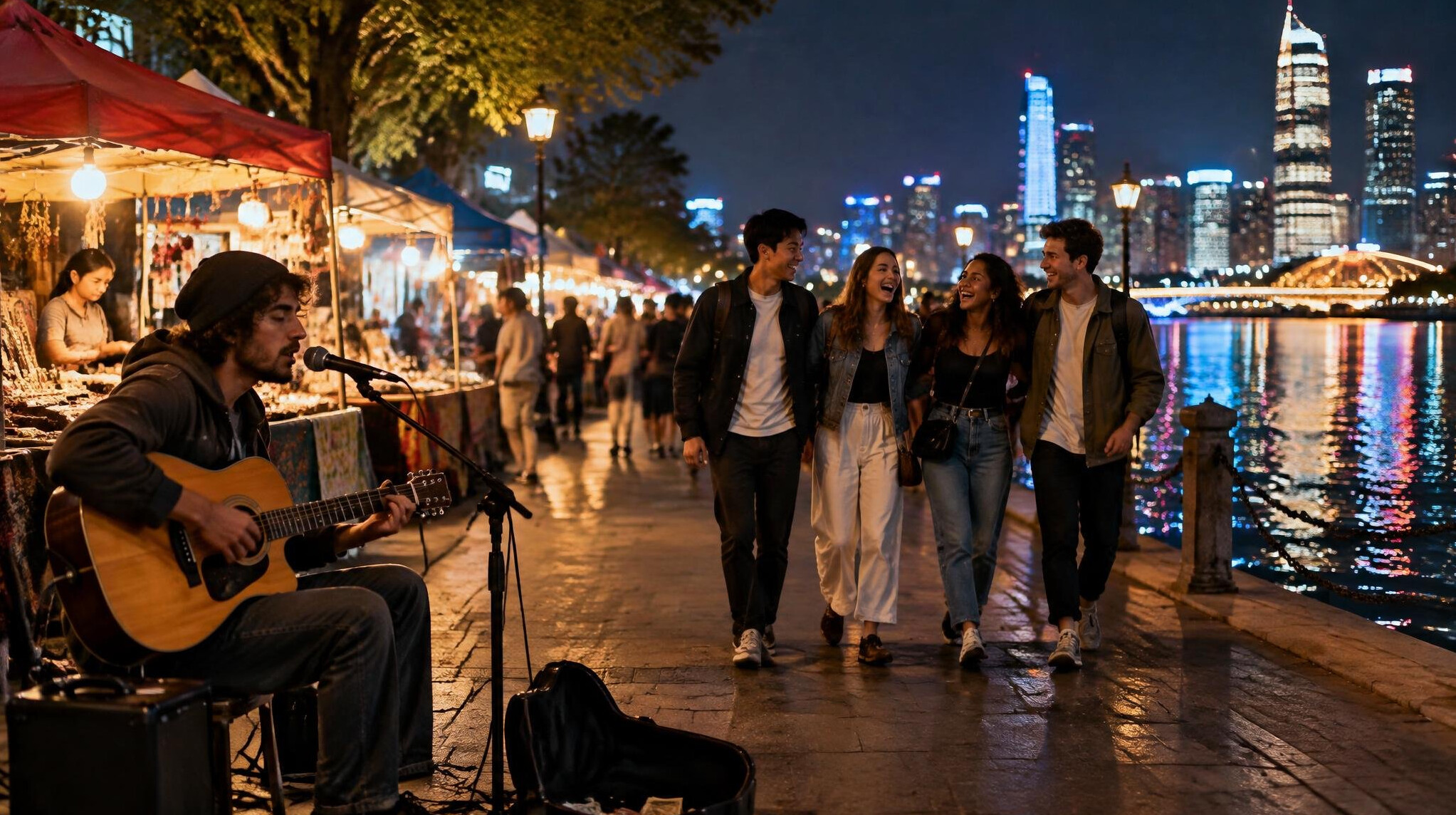 street musician playing