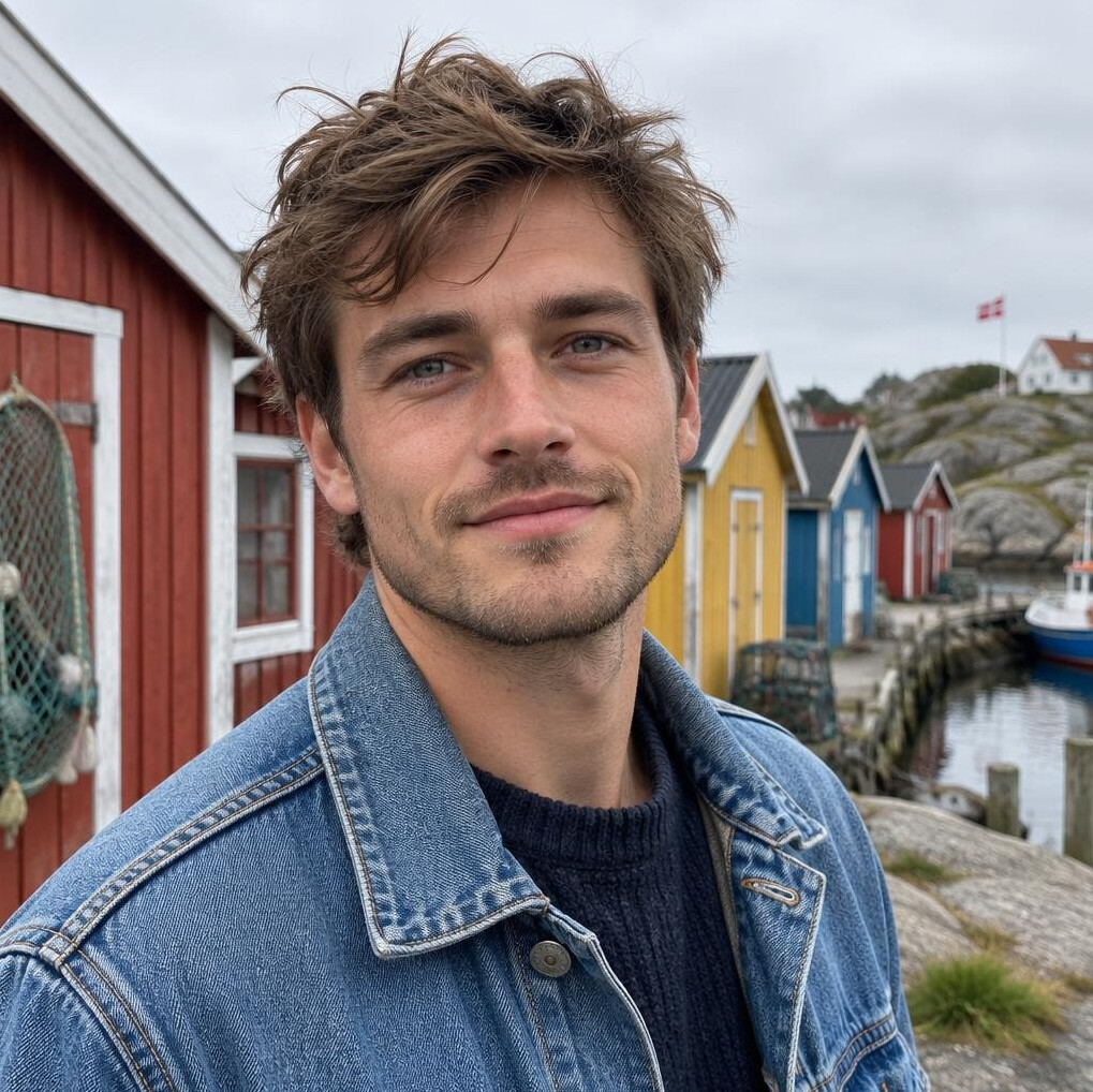 Portræt af en ung mand i en dansk fiskerlandsby