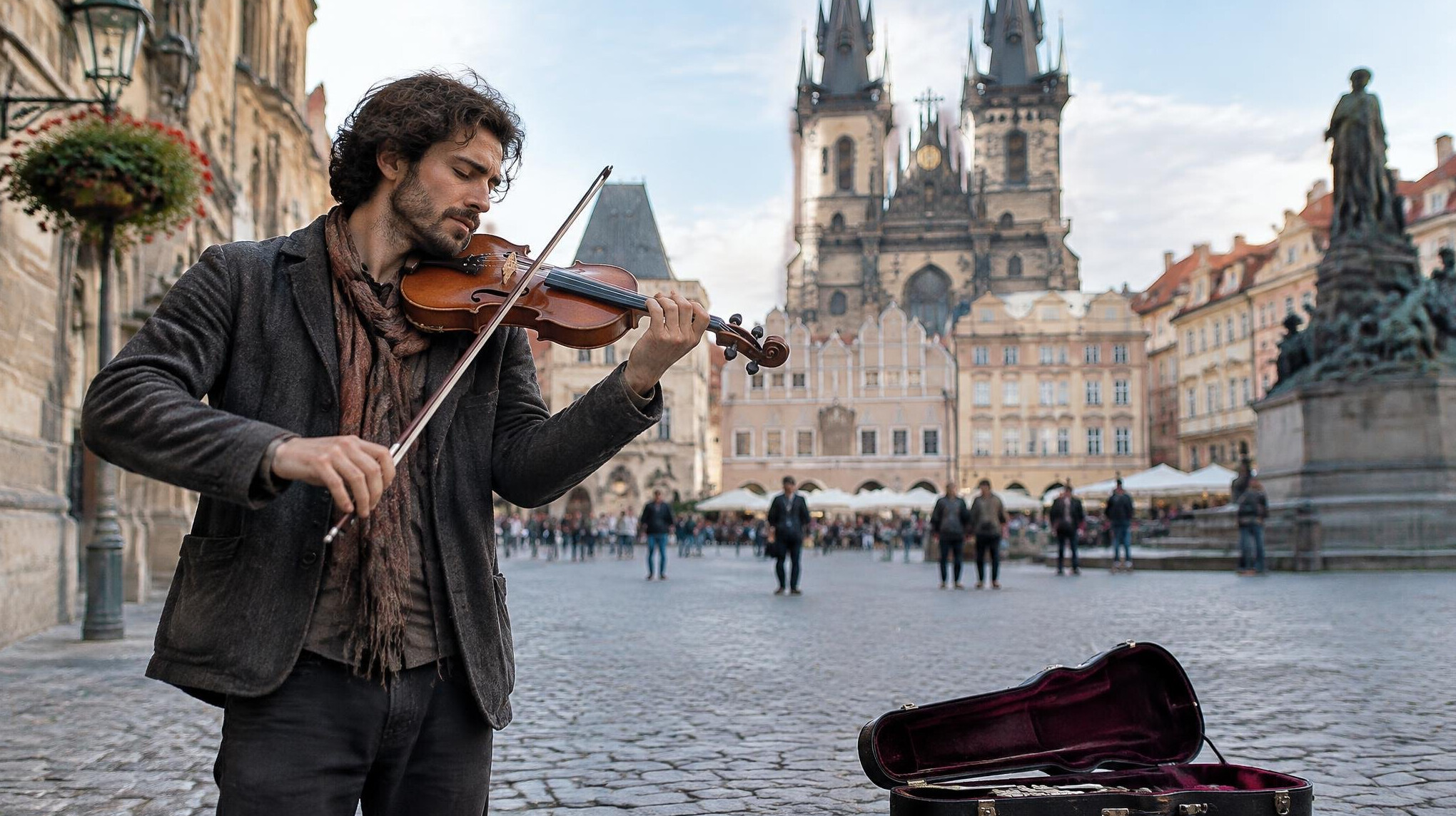 street musician playing violin